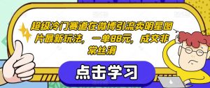 超级冷门赛道在微博引流卖明星图片最新玩法，一单88元，成交非常丝滑【揭秘】-网赚项目众筹网