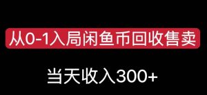 从0-1入局闲鱼币回收售卖，当天变现300，简单无脑【揭秘】-网赚项目众筹网