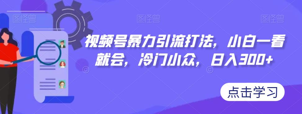 视频号暴力引流打法，小白一看就会，冷门小众，日入300+【揭秘】-网赚项目众筹网