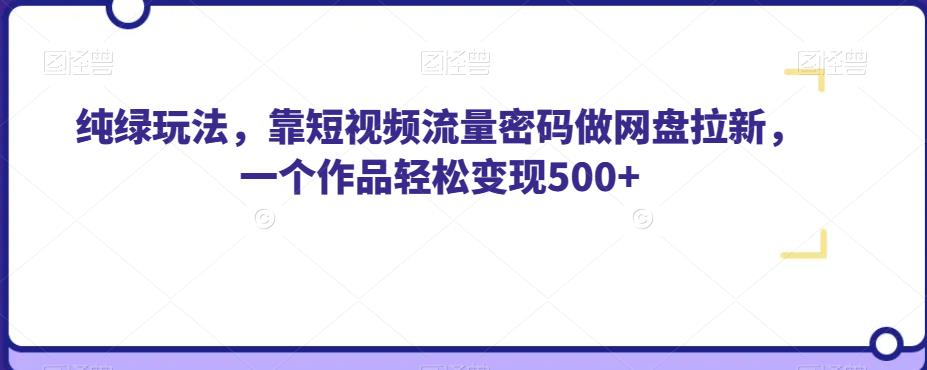 纯绿玩法，靠短视频流量密码做网盘拉新，一个作品轻松变现500+【揭秘】-网赚项目众筹网