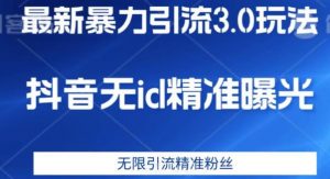 最新暴力引流3.0版本,抖音无id暴力引流各行业精准用户-网赚项目众筹网