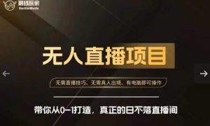 前线玩家快手无人直播带货课，带你从0-1打造，真正的日不落直播间-网赚项目众筹网