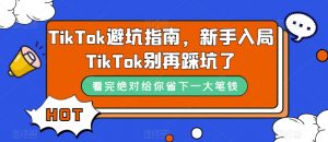 TikTok避坑指南,新手入局TikTok别再踩坑了-网赚项目众筹网