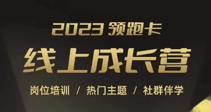 2023领跑卡线上成长营，淘宝运营各岗位培训，直通车、万相台、引力魔方、引流等，帮助突破成长瓶颈-网赚项目众筹网