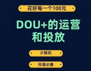 DOU+的运营和投放，花1条DOU+的钱，成为DOU+的投放高手，少走弯路不采坑-网赚项目众筹网