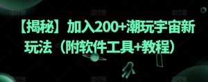 【揭秘】加入200+潮玩宇宙新玩法（附软件工具+教程）-网赚项目众筹网