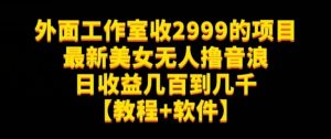 外面工作室收2999的项目最新美女无人撸音浪日收益几百到几千【教程+软件】(仅揭秘)-网赚项目众筹网