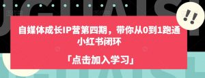 自媒体成长IP营第四期，带你从0到1跑通小红书闭环-网赚项目众筹网