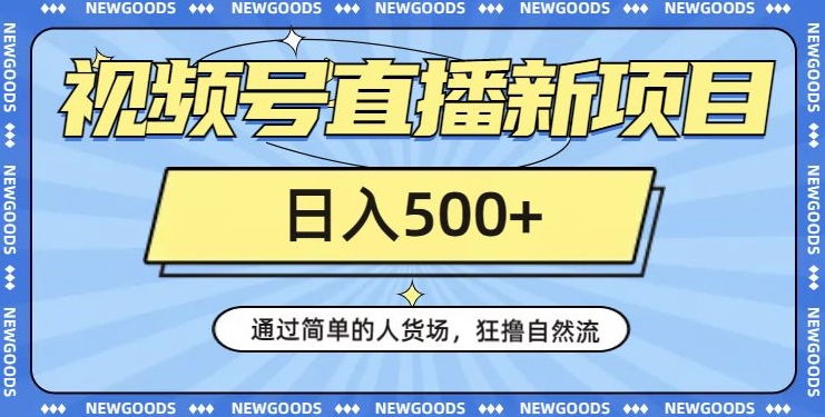视频号直播新项目，通过简单的人货场，狂撸自然流，日入500+【260G资料】-网赚项目众筹网
