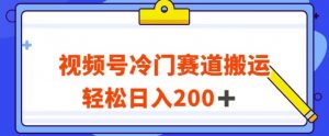 视频号最新冷门赛道搬运玩法,轻松日入200+【揭秘】-网赚项目众筹网