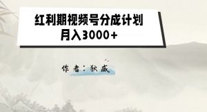 外面收费1980的红利期视频号分成计划2.0版本教学【揭秘】-网赚项目众筹网