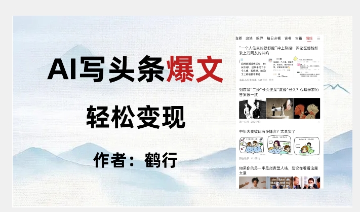 暴力拆解AI写头条爆文，轻松日入500+-网赚项目众筹网