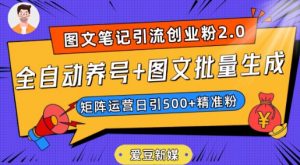 爱豆新媒:全自动养号+图文批量生成,日引500+创业粉(抖音小红书图文笔记2.0)-网赚项目众筹网