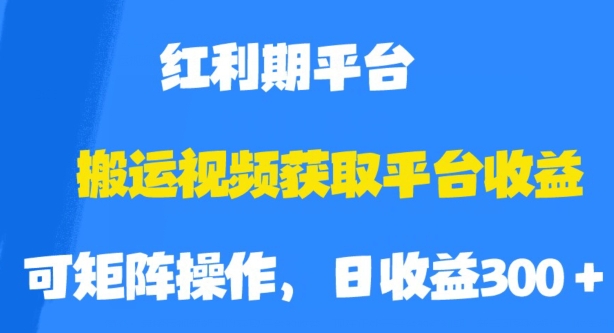 搬运视频获取平台收益，平台红利期，附保姆级教程【揭秘】-网赚项目众筹网