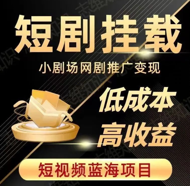 2023短视频蓝海项目，抖音快手短剧推广变现教程，低成本高收益-网赚项目众筹网