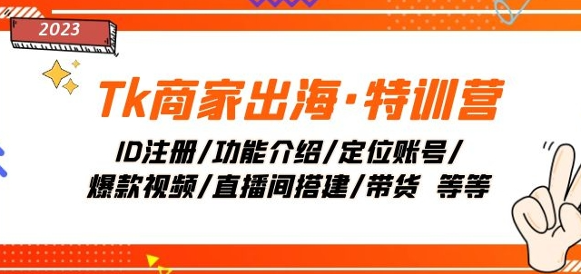Tk商家出海·特训营：ID注册/功能介绍/定位账号/爆款视频/直播间搭建/带货-网赚项目众筹网