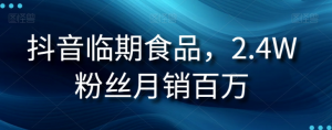 抖音临期食品项目,2.4W粉丝月销百万【揭秘】-网赚项目众筹网