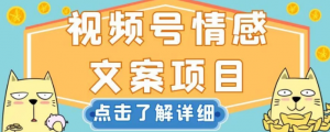 视频号情感文案项目,简单操作,新手小白轻松上手日入200+【揭秘】-网赚项目众筹网
