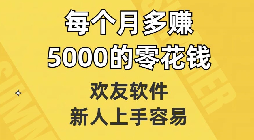 欢友软件，新人上手容易，每个月多赚5000的零花钱【揭秘】-网赚项目众筹网