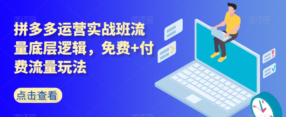 拼多多运营实战班流量底层逻辑，免费+付费流量玩法-网赚项目众筹网