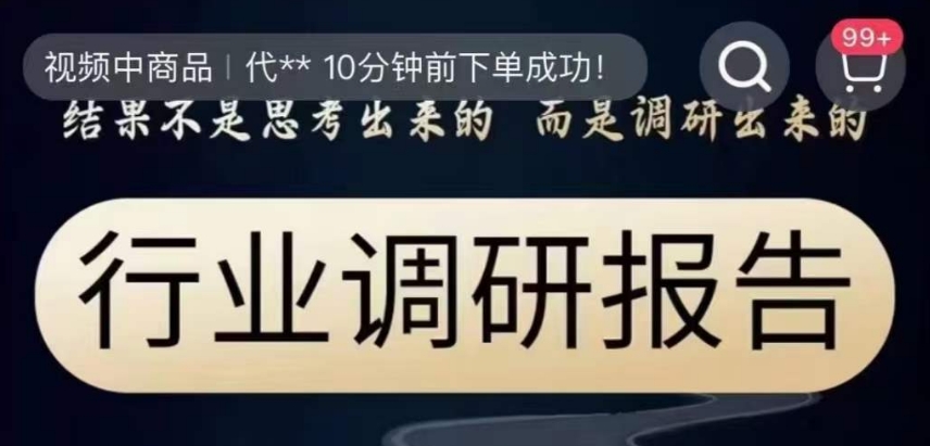 行业调研报告，结果不是思考出来的而是调研出来的-网赚项目众筹网