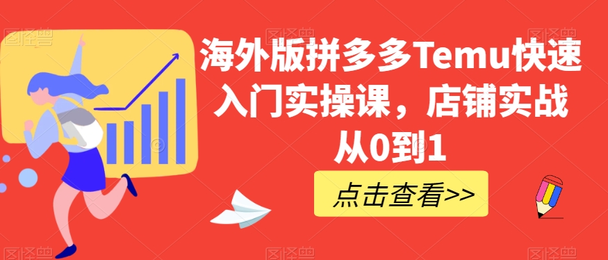 海外版拼多多Temu快速入门实操课，店铺实战从0到1-网赚项目众筹网
