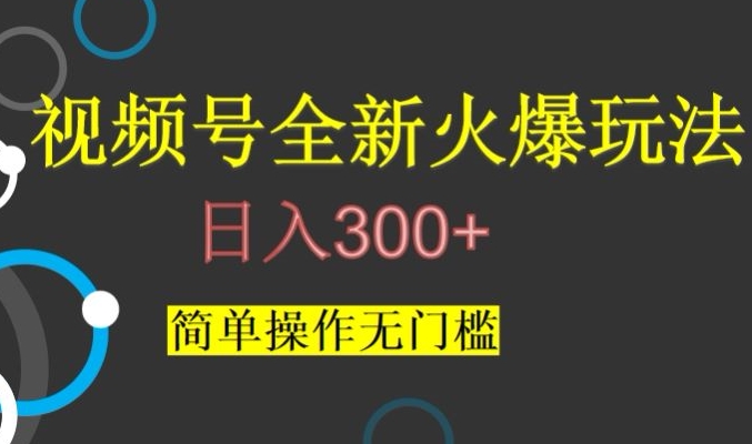 视频号最新爆火玩法，日入300+，简单操作无门槛【揭秘】-网赚项目众筹网