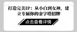 打造完美IP：从小白到女神，建立专属你的金字塔招牌-网赚项目众筹网