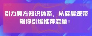 引力魔方知识体系，从底层逻‮带辑‬你引爆‮荐推‬流量！-网赚项目众筹网