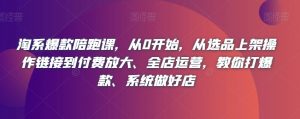 淘系爆款陪跑课,从0开始,从选品上架操作链接到付费放大、全店运营,教你打爆款、系统做好店-网赚项目众筹网