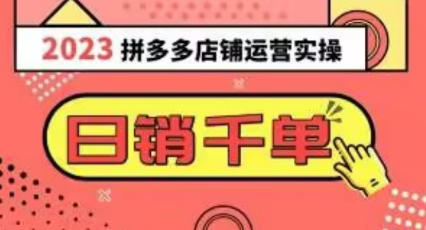 2023拼多多运营实操，每天30分钟日销1000＋，爆款选品技巧大全（10节课）-网赚项目众筹网