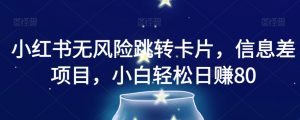 小红书无风险跳转卡片,信息差项目,小白轻松日赚800【揭秘】-网赚项目众筹网