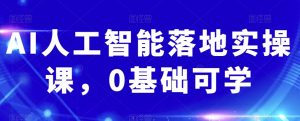 AI人工智能落地实操课,0基础可学-网赚项目众筹网