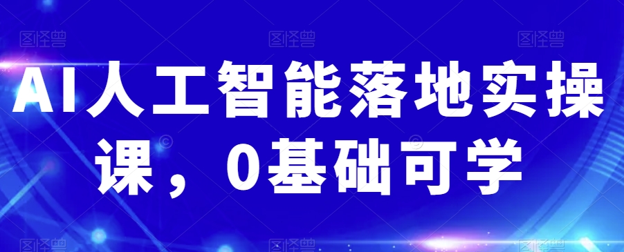 AI人工智能落地实操课，0基础可学-网赚项目众筹网