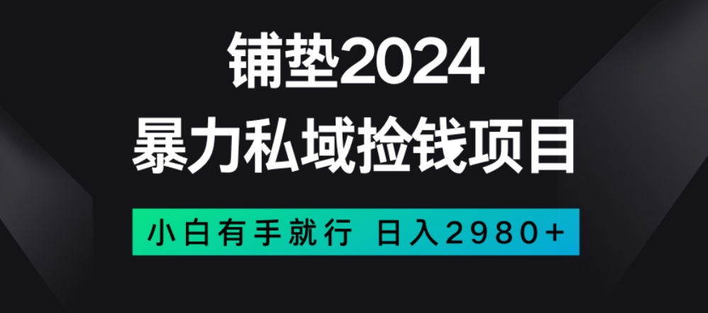 暴力私域捡钱项目，小白无脑操作，日入2980【揭秘】-网赚项目众筹网