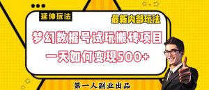 数据号回归玩法游戏试玩搬砖项目再创日入500+【揭秘】-网赚项目众筹网