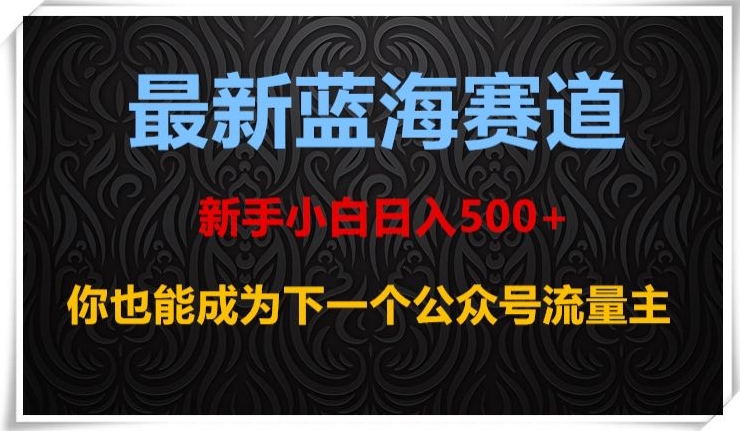 最新蓝海赛道，新手小白日入500+，你也能成为下一个公众号流量主【揭秘】-网赚项目众筹网