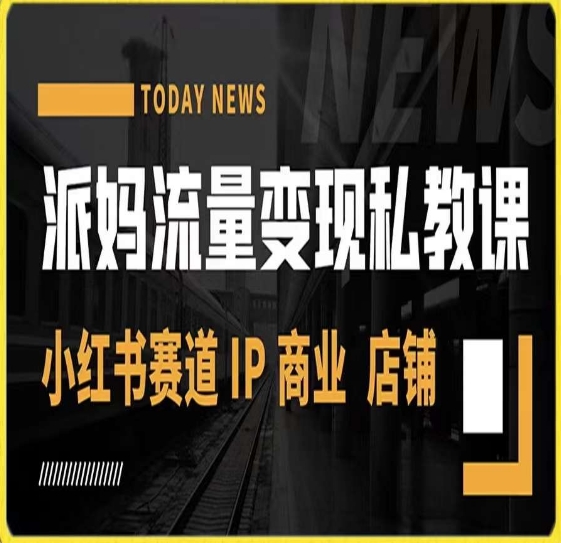 派妈流量变现私教课，小红书赛道IP  商业  店铺 -网赚项目众筹网