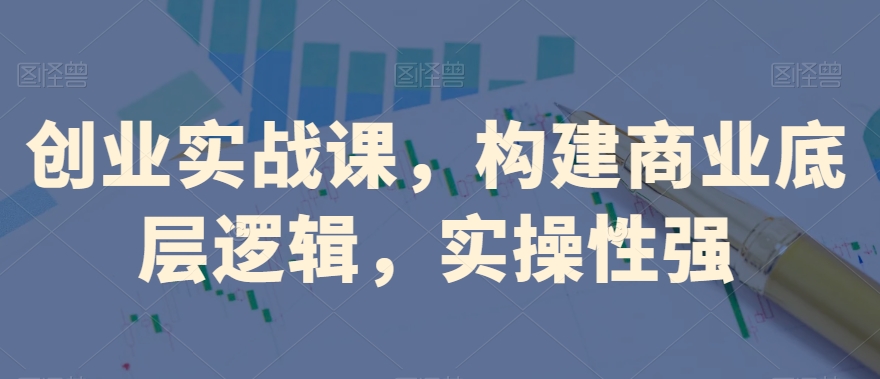 创业实战课，​构建商业底层逻辑，实操性强-网赚项目众筹网