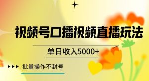 视频号囗播视频直播玩法,单日收入5000+,批量操作不封号【揭秘】-网赚项目众筹网
