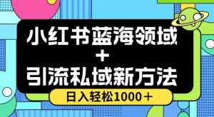 小红书蓝海虚拟＋引流私域新方法，100%不限流，日入轻松1000＋，小白无脑操作【揭秘】-网赚项目众筹网