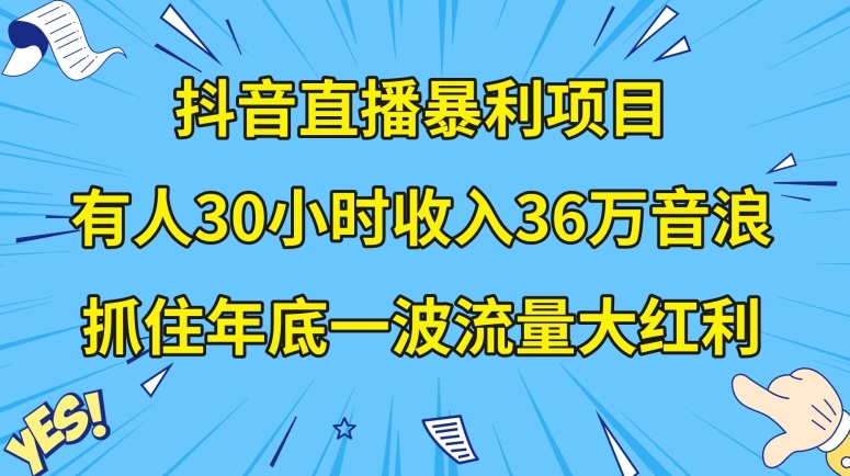 抖音直播暴利项目，有人30小时收入36万音浪，公司宣传片年会视频制作，抓住年底一波流量大红利【揭秘】-网赚项目众筹网