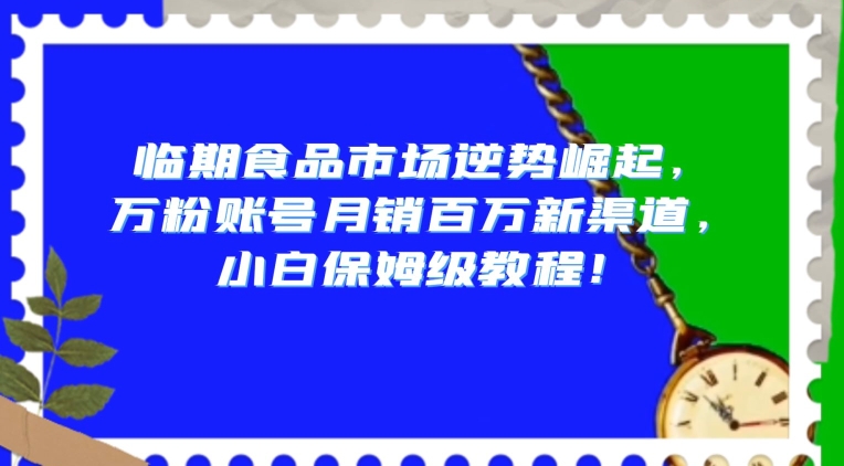 临期食品市场逆势崛起，万粉账号月销百万新渠道，小白保姆级教程【揭秘】-网赚项目众筹网