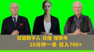 Ai生成双语数字人狂撸视频号,日入700+内附251G素材【揭秘】-网赚项目众筹网