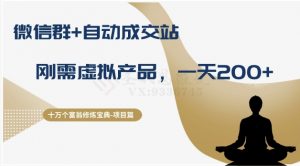 十万个富翁修炼宝典之8.微信群+自动成交站，刚需虚拟产品，一天200+-网赚项目众筹网