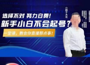 大左教您从0到1做直播带货,选择不对,努力白费,5小时课程搞定那点事,解决你起号问题-网赚项目众筹网