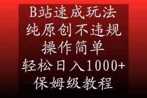 B站速成玩法,纯原创不违规,操作简单,轻松日入1000+,保姆级教程【揭秘】-网赚项目众筹网