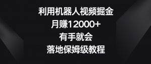 利用机器人视频掘金,月赚12000+,有手就会,落地保姆级教程【揭秘】-网赚项目众筹网