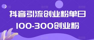 抖音引流创业粉单日100-300创业粉【揭秘】-网赚项目众筹网