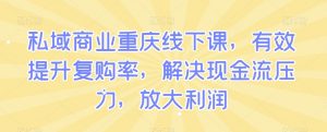 私域商业重庆线下课,有效提升复购率,解决现金流压力,放大利润-网赚项目众筹网